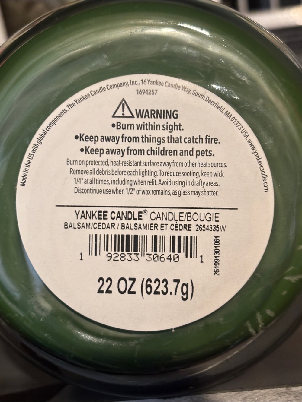 Yankee Candle Balsam & Cedar Large - Picture 4 of 4
